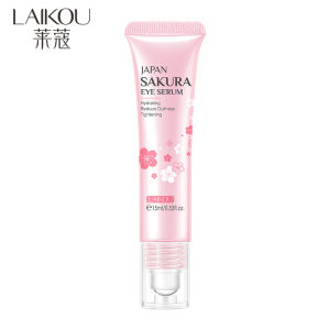 LAIKOU Japan Sakura Eye Serum Hydrating Reduce Dullness Tightening Panda Eye Essence Anti-Aging Rejuvenating 15ml