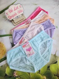 Combo 10 Quần Lót nữ thun lạnh sọc gân (814) Size :40 - 50 Kg Chất vải Mền Mịn Thoáng Mát - Đồ Lót Quỳnh Nhi