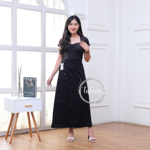 Luna Skirt Rok Panjang Wanita Standar Jumbo Katun Twill Combed