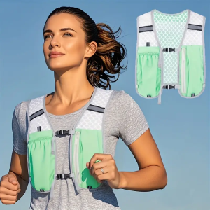 JS SHOP Reflective Running Sports Vest Backpack for Hiking Cycling Marathon with Water bottle bag