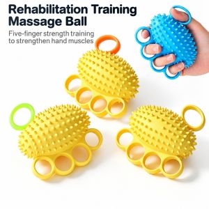 MAKERVY Silicone Hedgehog Hand Exercise Ball Finger-separated Squeeze Stress Relief Grip Strength Trainer  Finger Rehabilitation Resistance Strength Trainer for Patient Recovery
