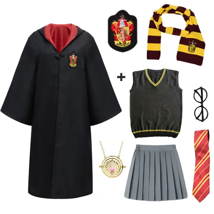 Forfamy Cosplay Costume with Cape, Magic Wand, Tie, Glasses