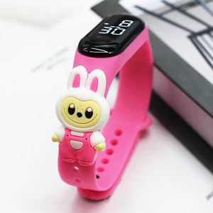 SKJK Labubu 3D Đồng hồ trẻ em Hoạt hình LED Dây đeo cổ tay trẻ em Dễ thương Không thấm nước Đồng hồ điện tử Dành cho bé trai bé gái