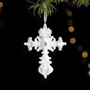 SOULLOV Multi-shaped White Christmas Ornaments Velvety Snow-white Flocked Pendants Festive Window Display Exquisite Velvet Hanging Decor Showcase