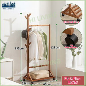 🌟SG STOCK🌟Simple bedroom floor clothes rack Household children clothes rack solid wood hangers
