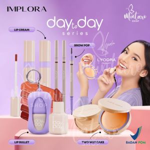IMPLORA Day To Day Make Up Series || Brow Pop Eyebrow | Lite Matte Lip Cream | Two Way Cake Bedak Padat | Lip Bullet || Implora Day To Day Original BPOM