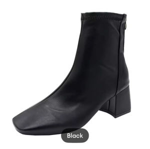 9 CM Long legged High heeled short boots womens platform shoe thick heeled boots block heel(ADD ONE SIZE)#408