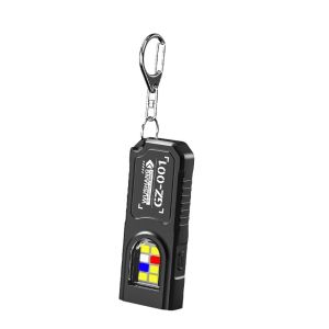 BTNM376423 USB Rechargeable Keychain Flashlight High Bright Multifunctional Work Light Mini Red Blue Lights Flashlight with COB Camping Walking