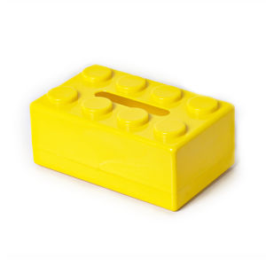 Building block plastic Tissue Box With Cover Transparent Facial Tissue Dispenser Tissue Holder ABS Building Block Shaped Tissue Box Wall-mounted Removable Tissue Storage Container Perforation-free Creative