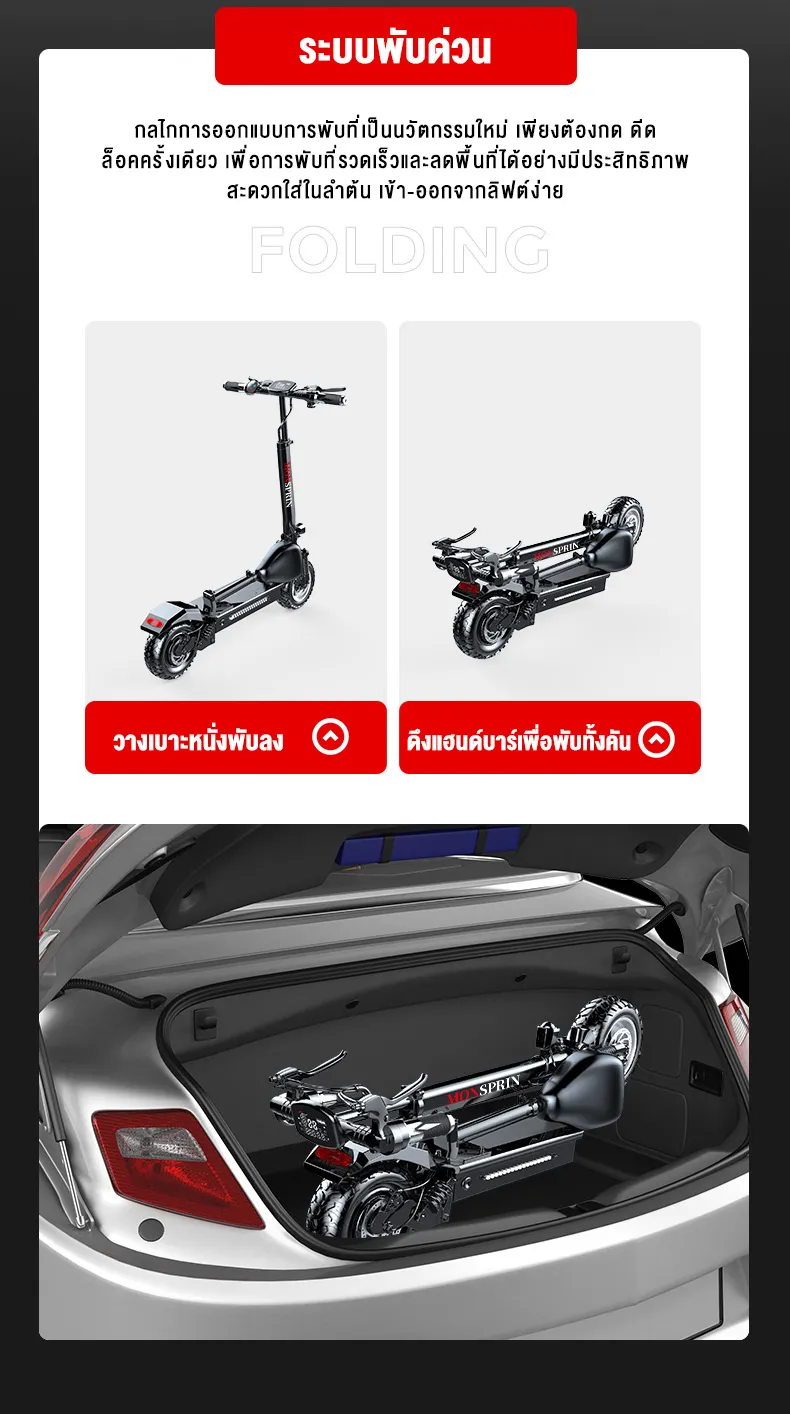 MONSPRIN Q7 สกูตเตอรไฟฟ้า ออฟโรด ปรับได้ 3เกียร์ พับได้ ระยะ 40-150km ความเร็ว 55KM/H สกู๊ตเตอร์ รถไฟฟ้า scooter SEALUP