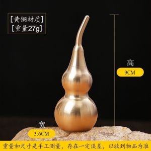 葫芦 Large Copper Gourd 风水摆件 八卦 朱砂 福禄 八卦葫芦 风水 已开光 空心葫芦 Hulu Fengshui Items 聚宝盆 元宝 百福铜缸 招财 辟邪 Wind Chimes Decorative