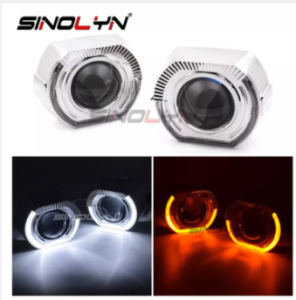 3.0 Inch LED Angel Eyes Halo Projector Headlight Lens Bi-xenon Lens Turn Signal Switchback DRL For H4 H7 Cars Accessories Retrofit