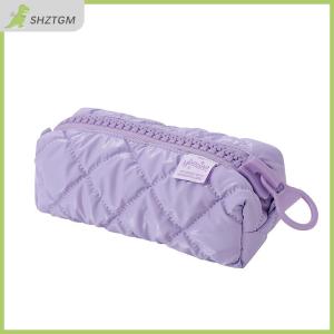 【SHZTGM】 กระเป๋าดินสอหนังปลาปักเป้าสำหรับผู้หญิงกระเป๋าดินสอวานิลลาสวยงามมีซิปกระเป๋าใส่เครื่องสำอาง