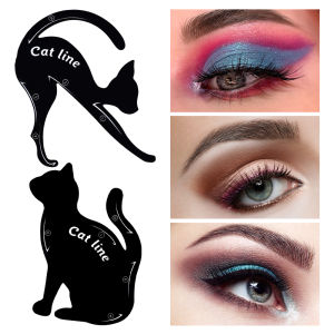 KIMOU Cat Line Eye Makeup Stencils Eyeliner Stencil Eyeshadow Template Tool Card Black Pro Eye Makeup Tool