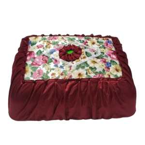 Sarung Tudung Saji Kotak Motif Cassanova Bunga Warna Marun