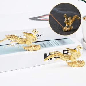 [Eqrbtl] กระถางธูปรูปปั้นฟีนิกซ์สีทองแบบพกพาขนาดเล็กสำหรับตกแต่งบ้าน