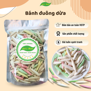 Bánh đuông dừa Lets túi 1kg mix nhiều vị món ăn vặt tuổi thơ hương vị cốt dừa thơm béo que đuông giòn tan khó cưỡng