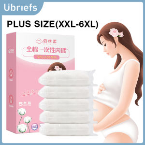 KUCHAR 5PCS/Set Pregnant Disposable Panties Soft Cotton XXL-6XL Plus Size Underwear for Women Postpartum Underpants Pregnancy Panty Maternity Briefs