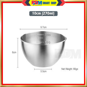 PDM Premium 304 Stainless Steel Egg Beating Bowl with Scale and Pour Spout Baking Bowl Mixing Bowl Salad Bowl 料理碗打蛋盆 10cm/12cm/14cm