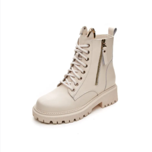 【Delivery in 3 days 】Size 35-40 Womens Fashion Autumn Early Winter Shoes Thick Sole Cow Leather Shoes Ankle Martin Boots