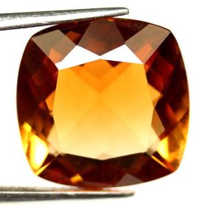 Natural 16.05 Ct Brazilian Citrine Yellow Cushion Cut Eye Clean Loose Gemstone