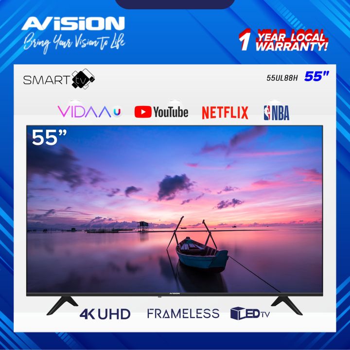 Avision 55 Inch Frameless 4K Smart Digital Bluetooth Led TV w
