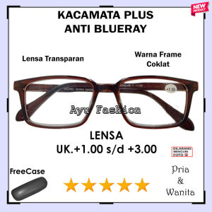 NEW - Kacamata Plus + Antiradiasi Melindungi Mata Dari Sinar Radiasi READY Ukuran +1.00 s/d +3.00 PRIA WANITA - ANTIRADIASI PLUS ENGSEL PER GAGANG LENTUR MURAH TERKINI