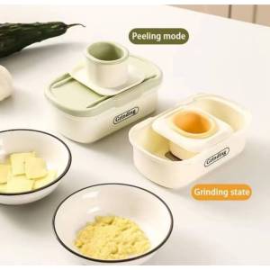 Manual with Hand Guard Ginger Grinding Grater Household 2 in 1 Mini Plastic Garlic Smasher