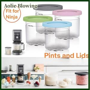 Aolie Ice Cream Pints Cup For Ninja Creamie Ice Cream Maker Cups Reusable Can Store Ice Cream Pints Containers With Sealing