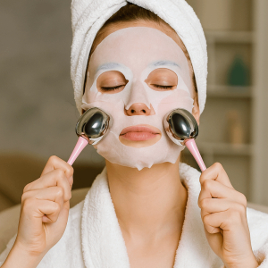 ESH63 2pcs/set Reduce Wrinkles Facial Massage Globes Narrow Pores Sunlight Repair Face Cryo Ice Globes Face Neck Beauty Care Tool Soothing The Eyes Stainless Steel Eye Massage Cooling SPA