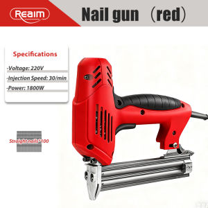 REAIM Heavy Duty Electric Nailer 1800W 360pcs/min Straight Nailer Tacker for Woodworking Furniture Trim & Picture Frames Woodworking Hand Tool