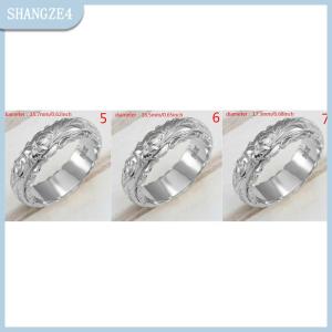 【SHANGZE4】 Tinh tế Womens 14k Nhẫn vàng treo khắc hoa Vòng quà tặng kỷ niệm