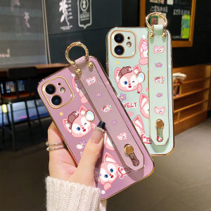 Chenyyka Casing For Xiaomi Poco X4 Pro 5G Poco M4 Pro Case Whit Wristband Cartoon Cute Bear New Design Thin Shockproof Phone Case Pattern Plating Silicone Casing Full Cover Camera SoftCase Protection Cases