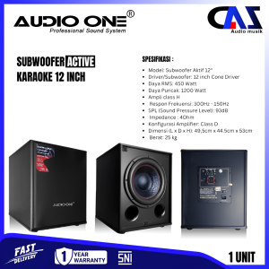 Subwoofer Aktif 12 Inch Audio One K-112 Garansi 1 Tahun Karoke Rumahan Indoor - Digital Musik Store