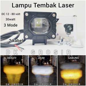 Lampu Tembak LED Laser kuning putih CR7 30Watt Premium full alumunium waterproof