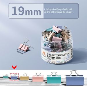 C4041 Kẹp bướm màu 15mm 19mm 25mm 32mm 41mm 51mm kẹp giấy Binder Clips GA625