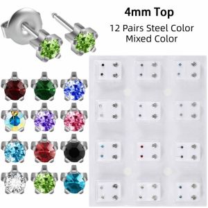 OEUVR 3mm/4mm TOP Ear Piercing Tool Kit Stainless Steel Stars Ear Piercing Tool Home Piercing Use Minimalist Rhinestone Stud Earrings Ear Piercing DIY