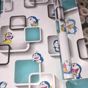 Wallpaper Sticker wallpaper dinding doraemon kotak ukuran 1 rol