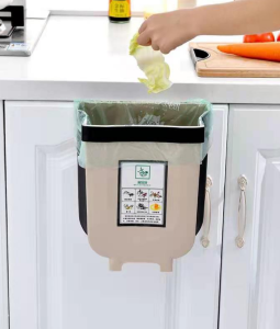 Trash Bag Holder 5L Wall Mounted Folding Waste Bin Kitchen Cabinet Door Hanging Trash Bin Garbage - JC Elise
