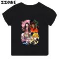 Anime Demon Slayer Print Kids T-shirt Blade of Ghost Dance Cartoon Tops for Girls and Boys. 