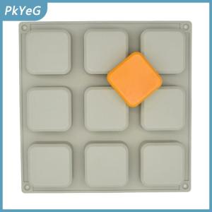 PkYeG 9 khoang xà phòng Khuôn Silicone khuôn để làm thủ công xà phòng Lotion Bar hình chữ nhật vuông tái sử dụng Silicone xà phòng làm khuôn