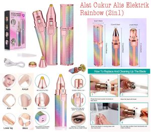 2 In 1 Pemangkas Alis Elektrik Dapat Diisi Ulang Alat Cukur Wanita Epilator Wanita Penghilang Rambut Ukuran Pena Pisau Cukur Rambut Wanita