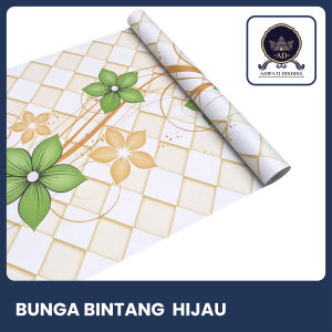 Adipatidinding - Wallpaper Dinding Motif Bunga Bintang Hijau Ukuran 45 Cm x 10 Meter Wallpaper Stiker Dinding Motif Bunga Bintang Hijau Wallstiker Motif Bunga Bintang Hijau Dekorasi Dinding Dekorasi Rumah Dekorasi Ruang Tamu Dekorasi Kamar Tidur