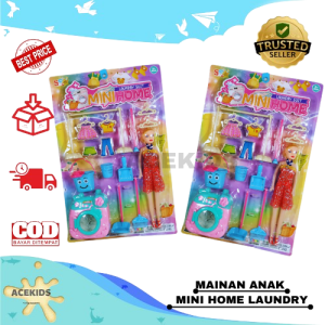 Mainan Anak Peralatan Laundry Bersih Bersih Barbie Edukasi