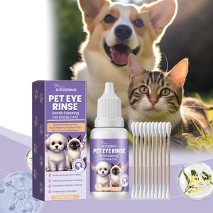 Yegbong Eye Wash Drop for Dogs Tear Stain Remover Relieve Itching Irritation Eye Droppings Cleaning Deodorizing Pet Eye Cleaning Liquid Pet External Conditioning Eye Wash Tear Stain Removal Essence Dog and Cat Eye Feces Removal Pet Tear Stain Cleaner
