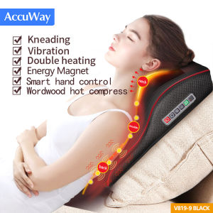 AccuWay Neck Massager 16 Roller Kneading Back Support Massager Electric Body Massage Machine with Heating Massage Pillow for Car Home Office