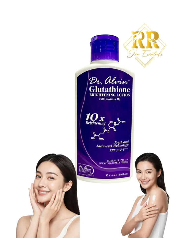 dr alvin glutathione lotion Glutathione Lotion 120ML by. Dr. Alvin with 10X Brightening Effect and Vit  B3 + Sun Protection, Whitening and Moisturizer