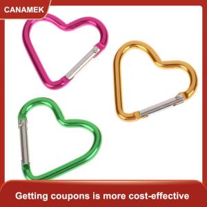 【CANAMEK】 1 cái Móc Chìa Khóa Carabiner Hợp kim nhôm hình trái tim kẹp móc khóa ngoài trời móc khóa chai nước treo khóa phụ kiện du lịch
