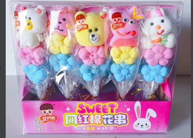 Hộp 30 gói kẹo bông sữa bọc đường xiên que / Kẹo bông Marshmallow nhiều ...