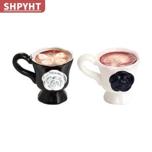 [COD] SHPYHT TOY 3pcs set Miniature Dollhouse Rose Coffee Cup Drinks Kitchen Food For Doll Accessories Girl Toy